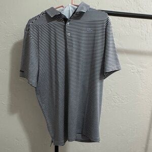 Striped Black and White Good Good Golf Men's Polo